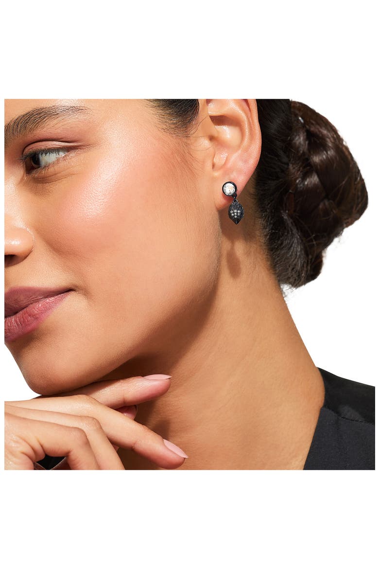 Crystal Eagle Head Drop Earrings, Alternate, color, BLACK