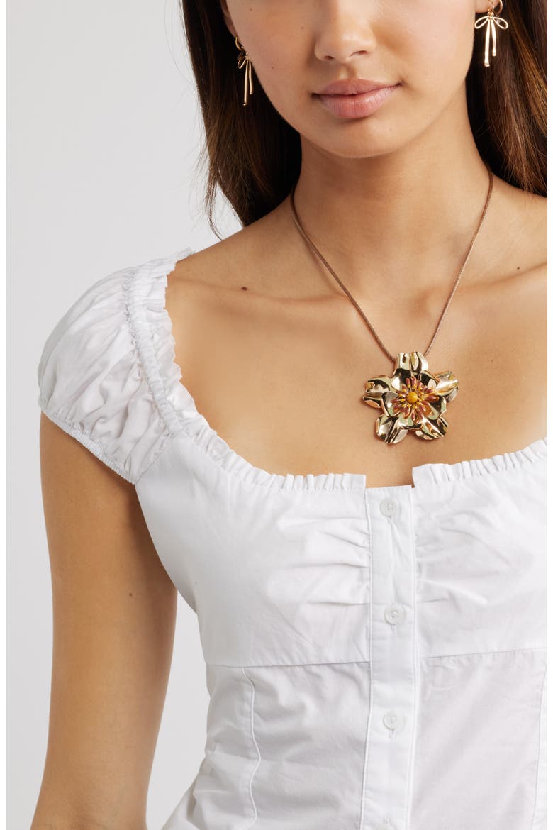 Ruffle Trim Cap Sleeve Cotton Top, Alternate, color, WHITE