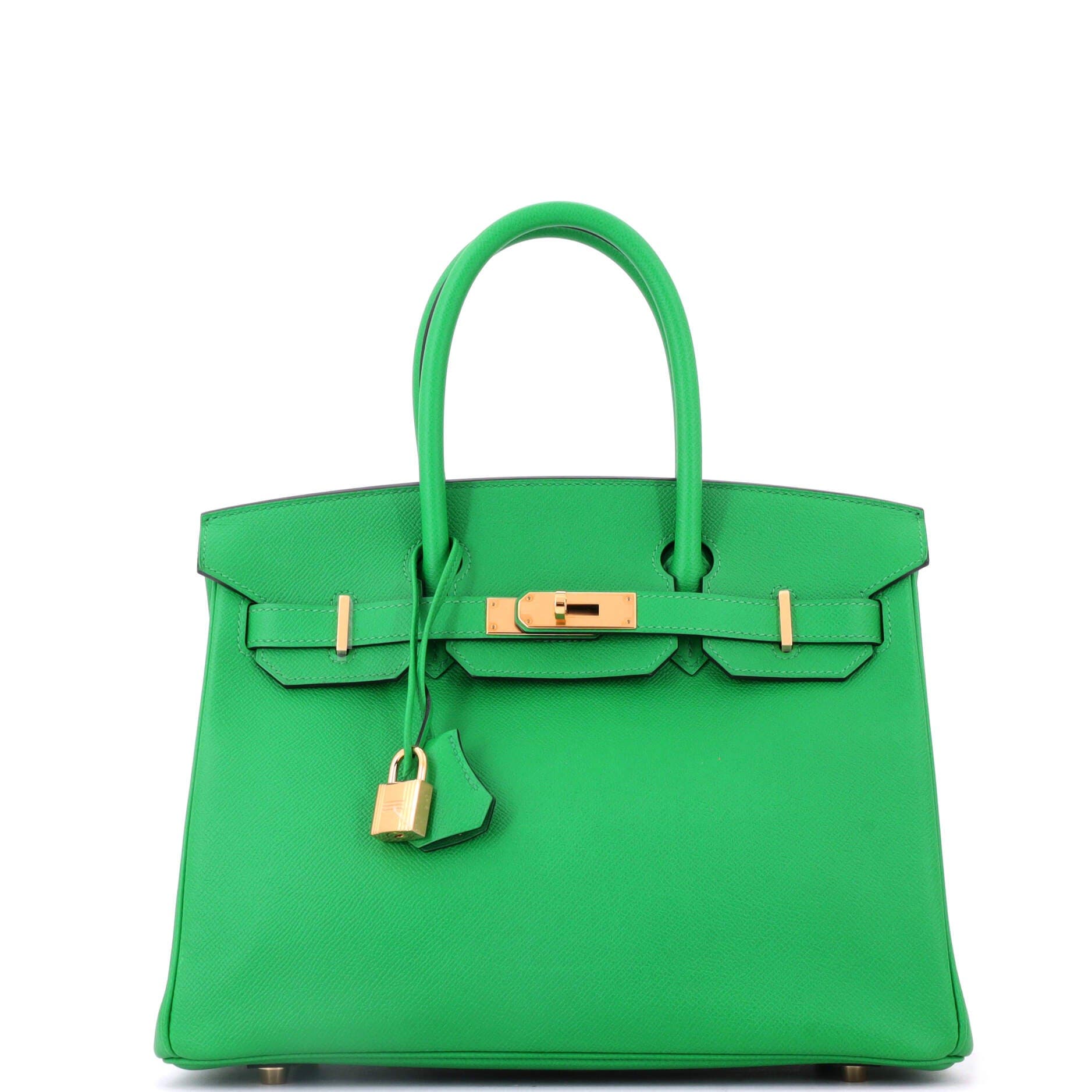 Birkin Handbag Green Epsom with Gold Hardware 30, Main, color, Green