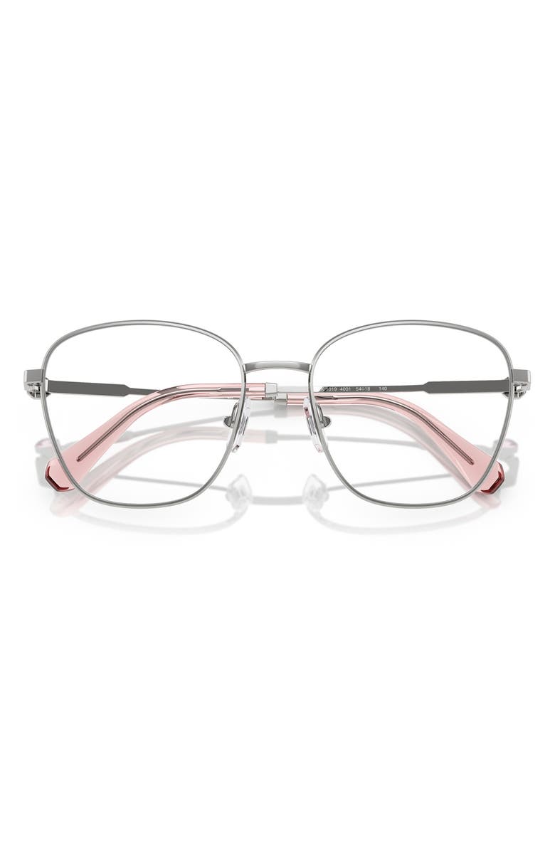 Swarovski 52mm Square Optical Glasses, Alternate, color, Silver