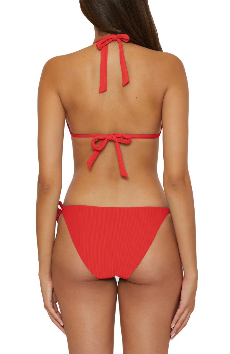 Becca Modern Edge Triangle Bikini Top, Alternate, color, Fire