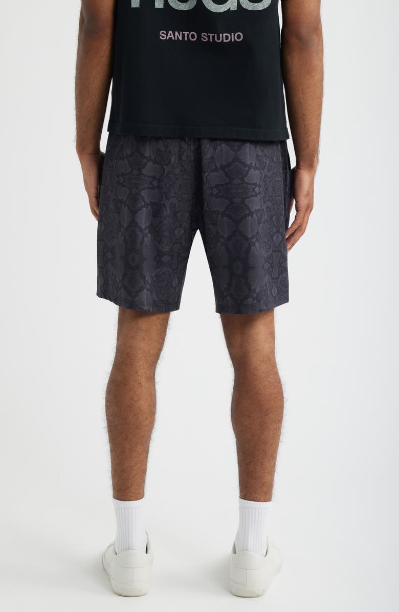 SANTO STUDIO Verona Tech Snakeskin Print Drawstring Shorts, Alternate, color, Snakeskin