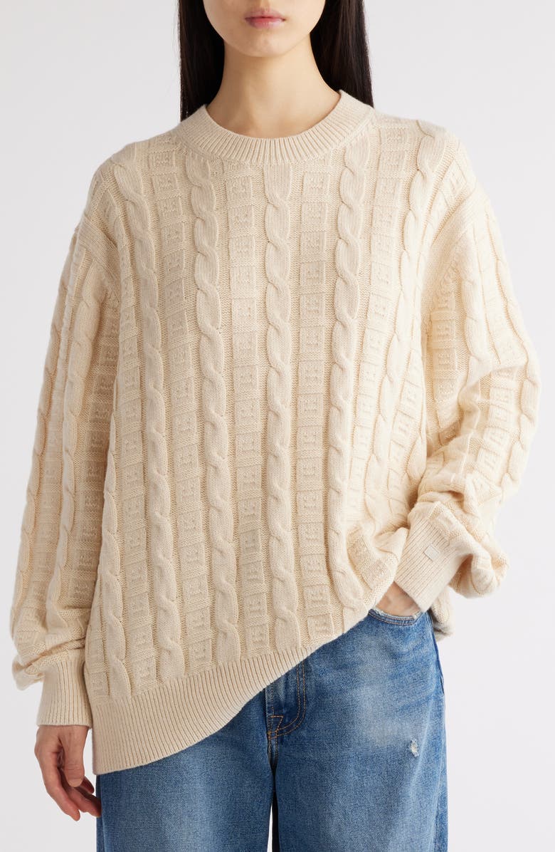 Acne Studios Kelviro Cable Stitch Crewneck Sweater, Main, color,