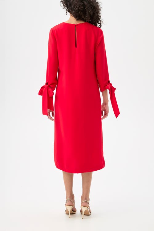 Trina Turk Drama Tie Sleeve Midi Dress In Red