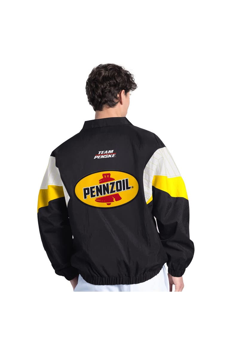 Men's Starter Black/Yellow Joey Logano Pennzoil Yard Line Full-Zip Jacket, Alternate, color, Black