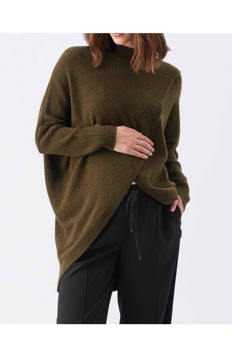 Ripe Maternity Hallie Cross Over Knit, Alternate, color, Khaki