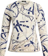 Lauren Ralph Lauren Belting Print Crewneck Sweater