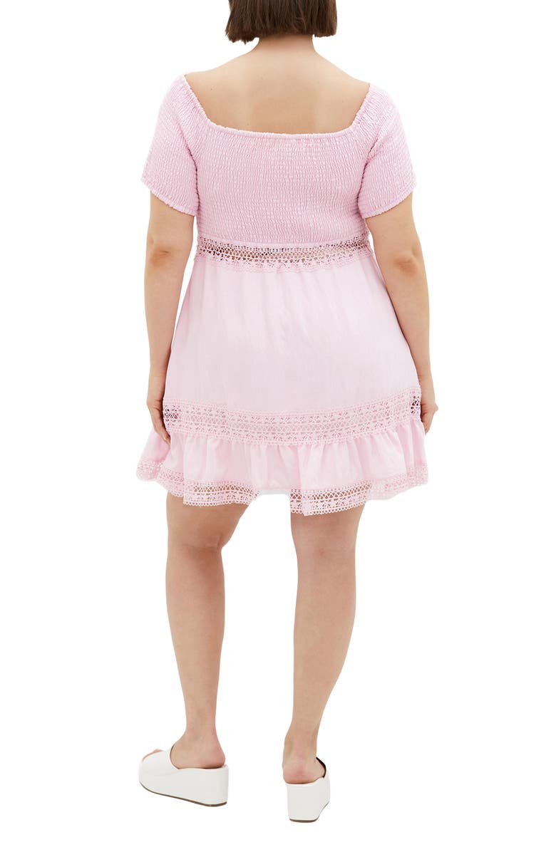 City Chic Aura Off the Shoulder Fit & Flare Dress, Alternate, color, Pink