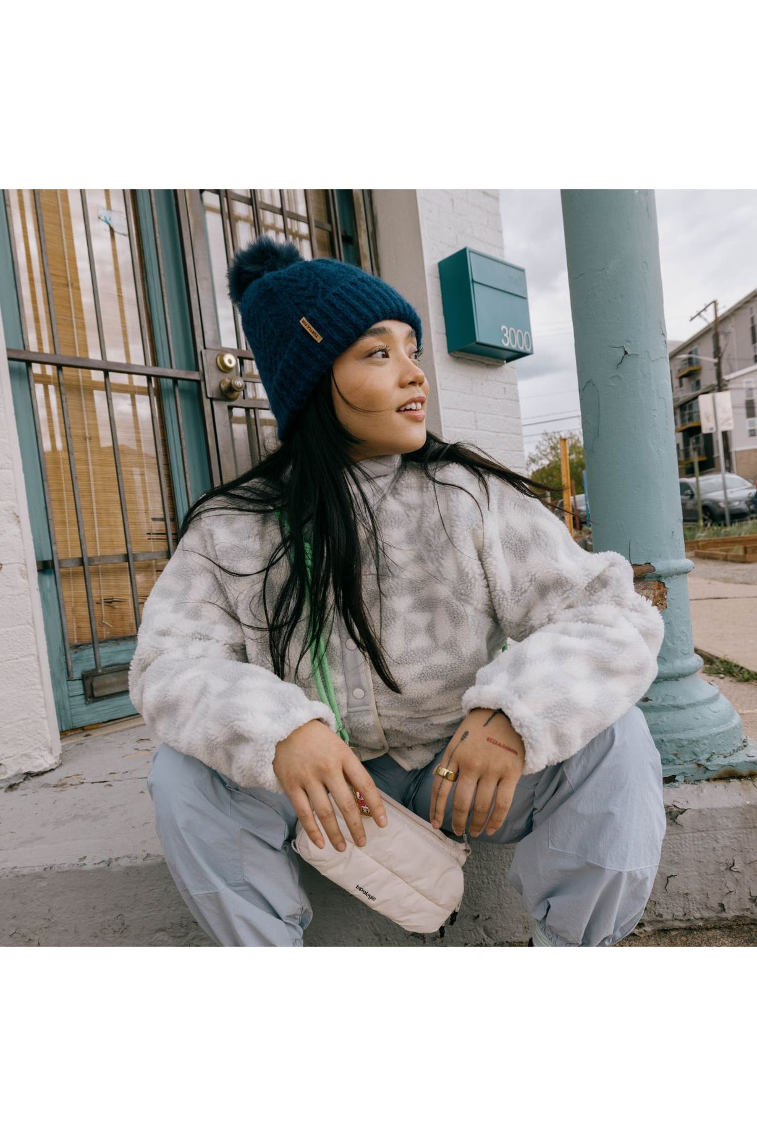 Free Turtle Filter Pattern Turtle Fur Lindsey Pom Beanie | Nordstrom