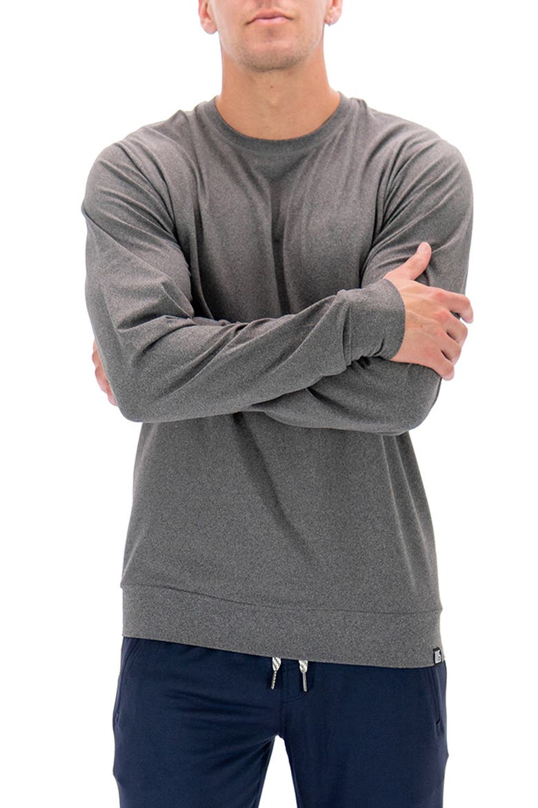 Lounge Stretch Sweatshirt, Alternate, color, HEATHER GREY