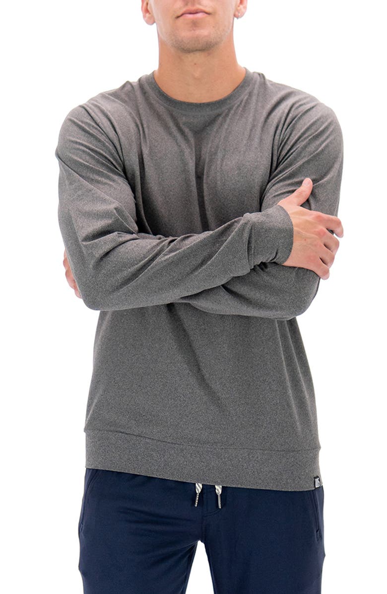 WARRIORS AND SCHOLARS Lounge Stretch Sweatshirt, Alternate, color, Heather Grey