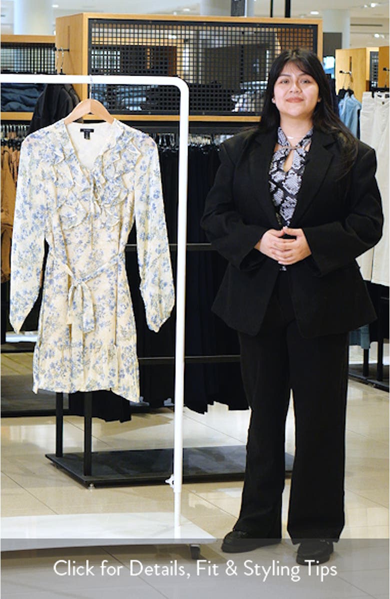 Floral Print Long Sleeve Minidress, sales video thumbnail