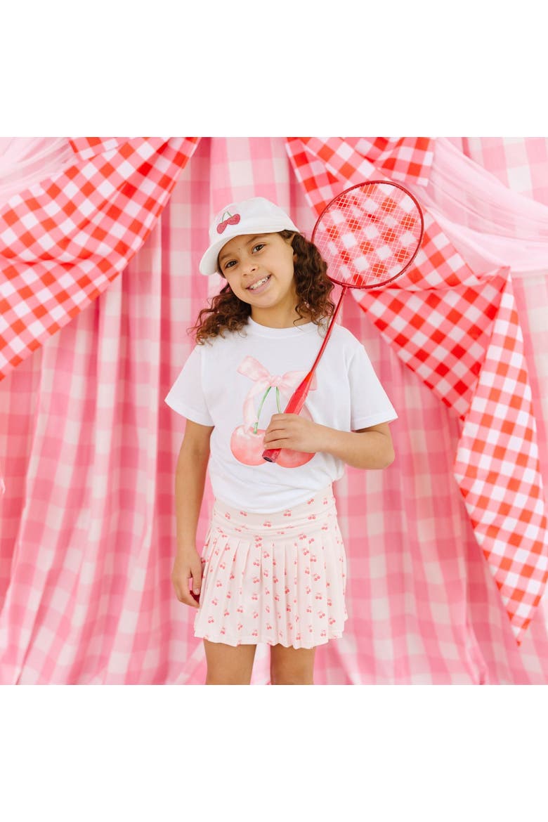 Cherry Sequin Patch Baseball Hat, Alternate, color, White