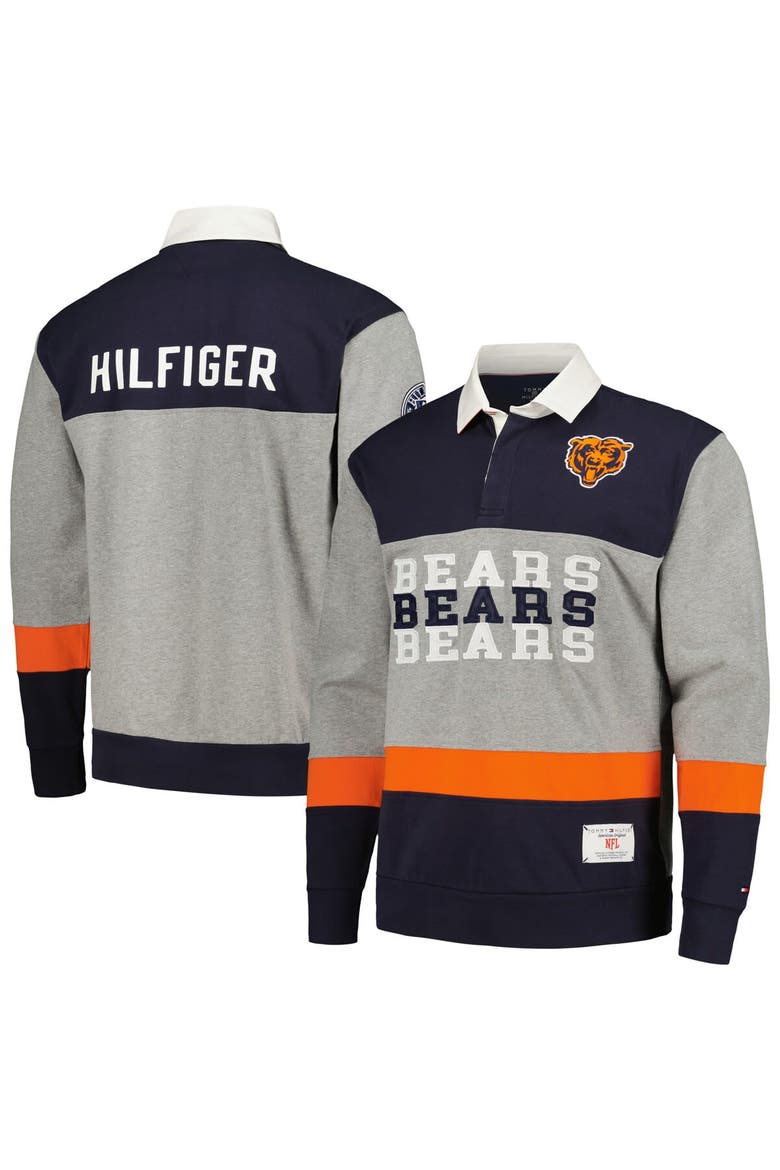 Men's Tommy Hilfiger Navy Chicago Bears Connor Oversized Rugby Long Sleeve Polo, Main, color, Navy