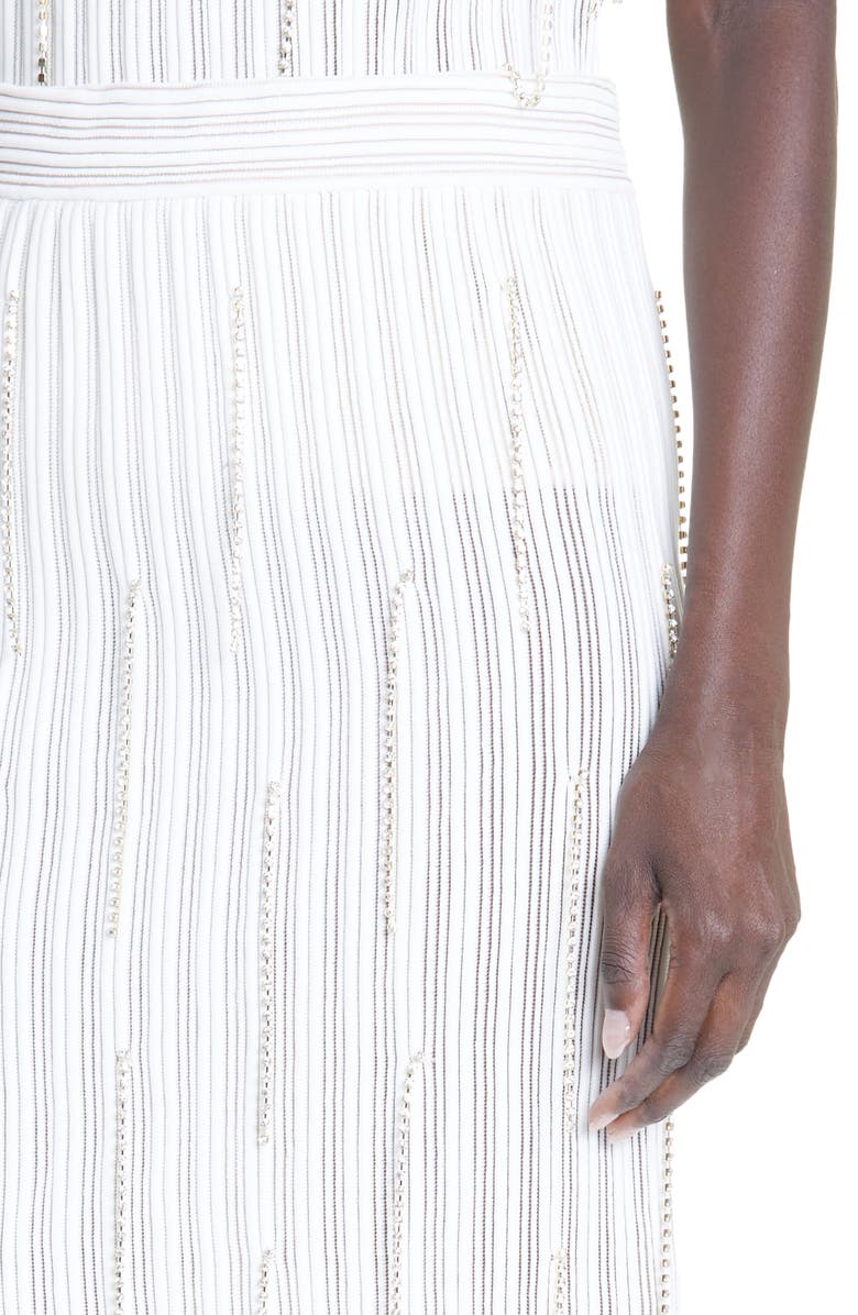 St. John Evening Crystal Chain Ottoman Stitch Midi Skirt, Alternate, color,