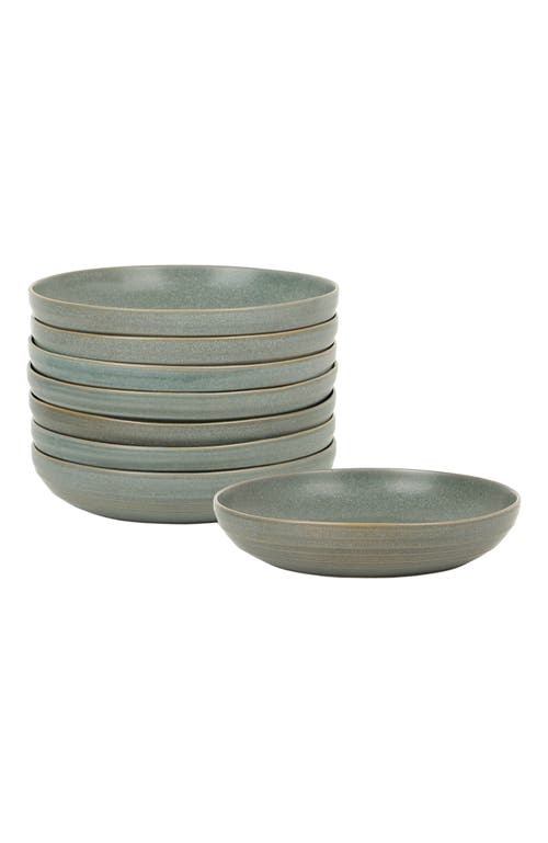 Stone Lain Elio Stoneware 4-piece Pasta Bowl Set In Green
