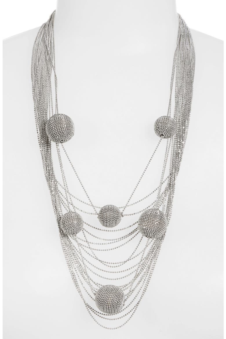 Doriana Ball Necklace, Alternate, color, SILVER
