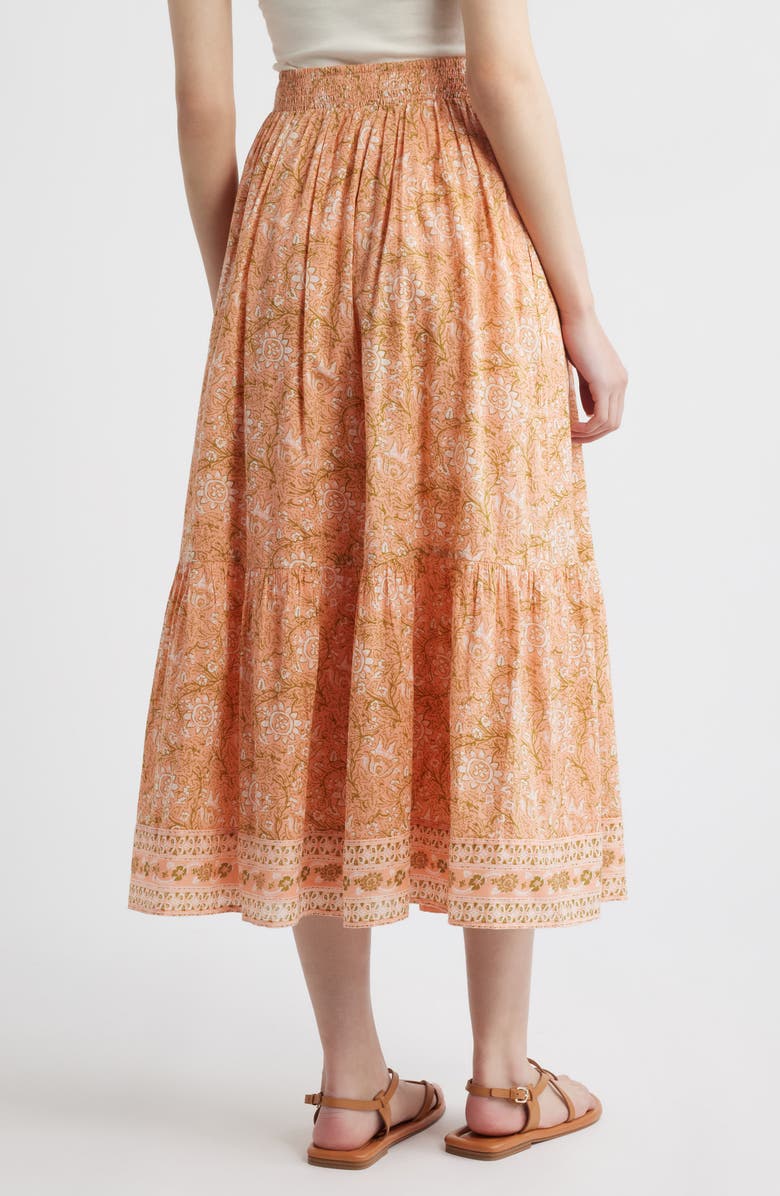 Cleobella Charlene Floral Print Organic Cotton Mulmul Maxi Skirt, Alternate, color, Cecil Blush Print