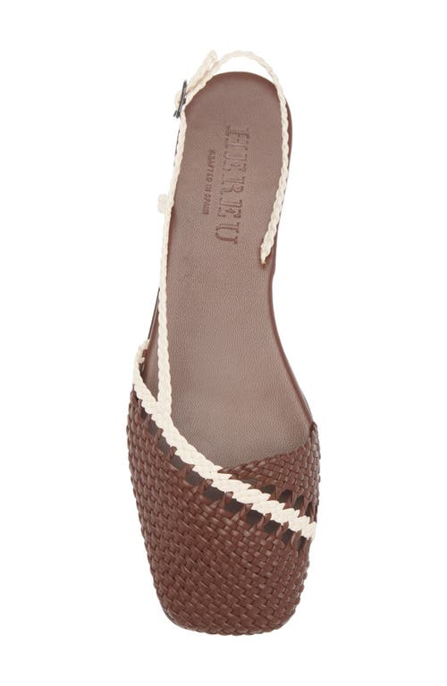 Hereu Woven Asymmetrical Sandal In Cocoa/ivory