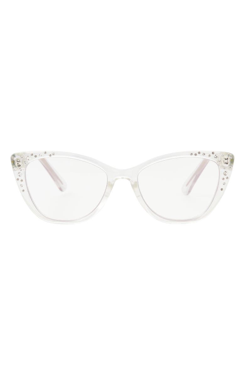 Betsey Johnson Cat Eye Blue Light Blocking Reading Glasses, Main, color, 