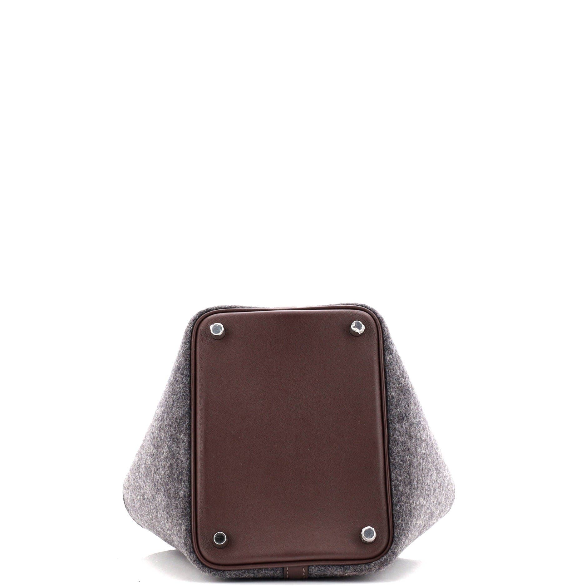 Pre-Owned Hermes Picotin Lock Bag Felt with Leather PM, Alternate, color, Gris Moyen