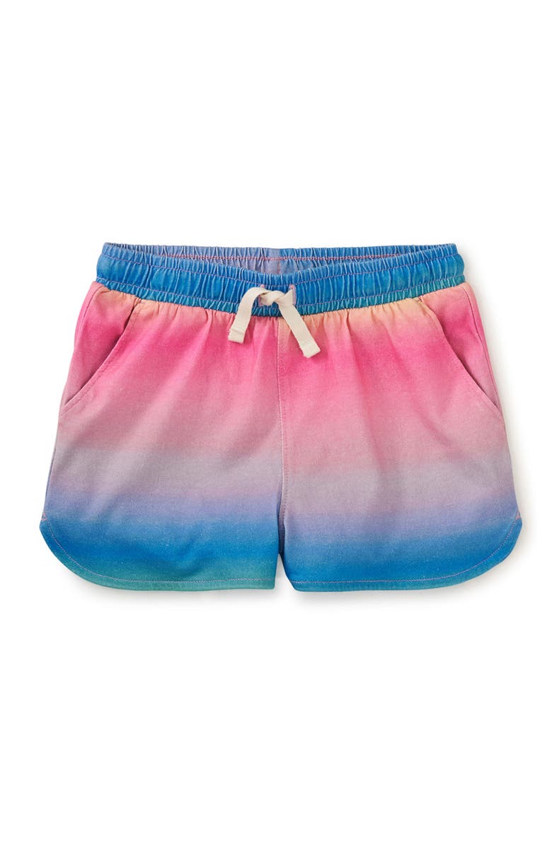 Tea Collection Tie Waist Shorts, Main, color, Rio De Janeiro Rainbow