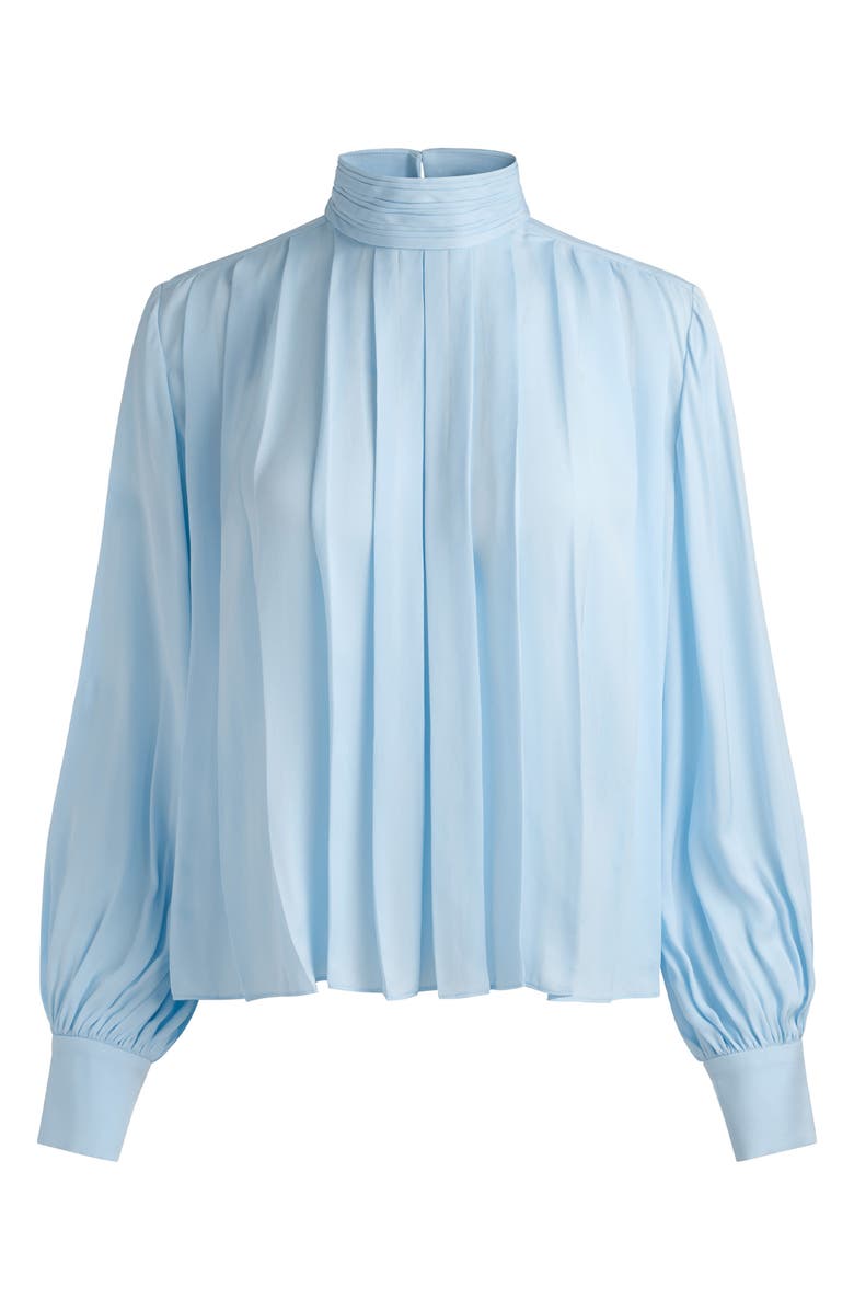 Alice + Olivia Gertrude Mock Neck Top, Alternate, color, Carolina Blue