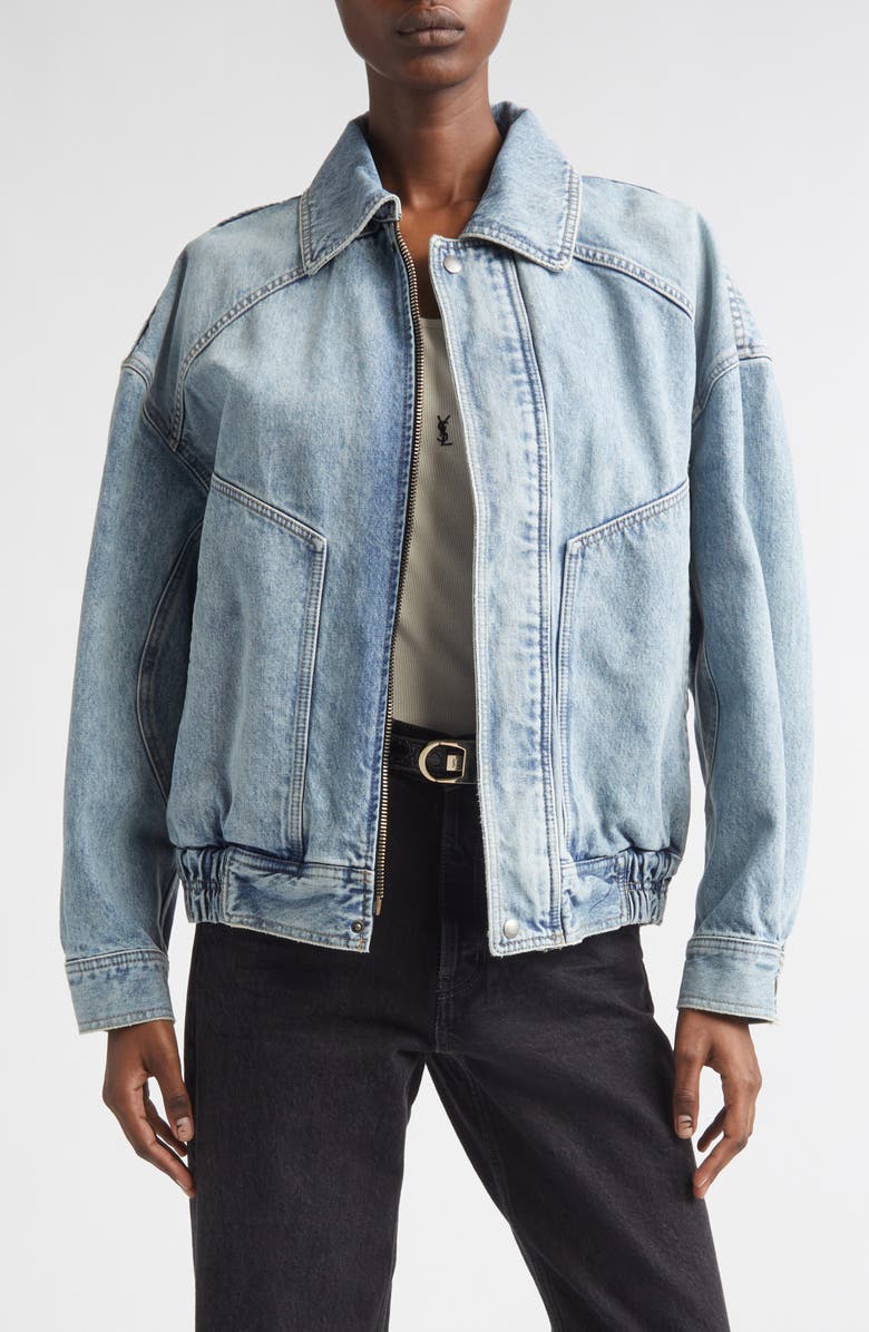 Saint Laurent Oversize Denim Jacket, Main, color, South Blue