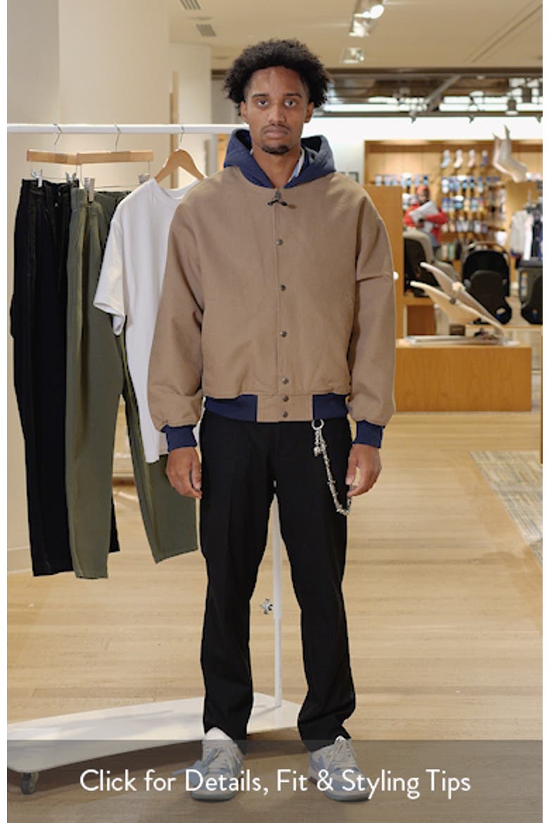 Hooded Cotton Canvas Bomber Jacket video