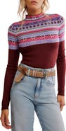 Free People Warmer Fair Isle Long Sleeve Bodysuit