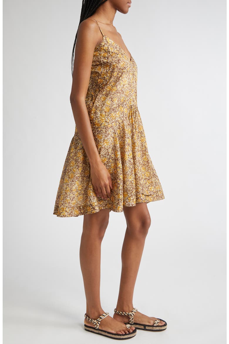 Danielle Mixed Print Cotton Sundress, Alternate, color, BROWN/ KHAKI/ YELLOW