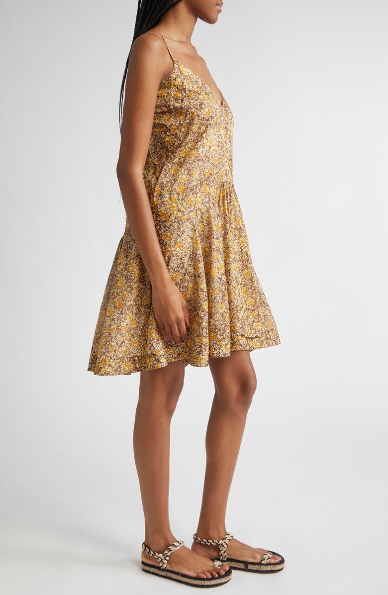 Isabel Marant Étoile Danielle Mixed Print Cotton Sundress, Alternate, color, Brown/ Khaki/ Yellow