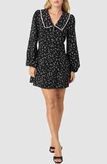 All in Favor Floral Print Long Sleeve Minidress