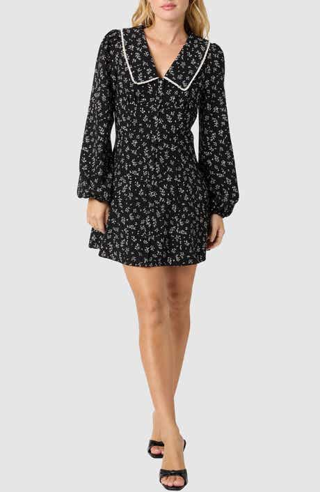 All in Favor Floral Print Long Sleeve Minidress