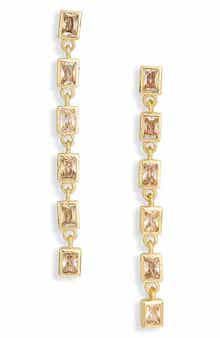 Linear CZ Drop Earrings