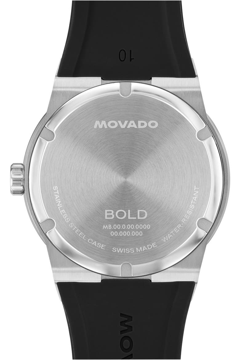 Bold Fusion Silicone Strap Watch, 42mm, Alternate, color, BLACK DIAL