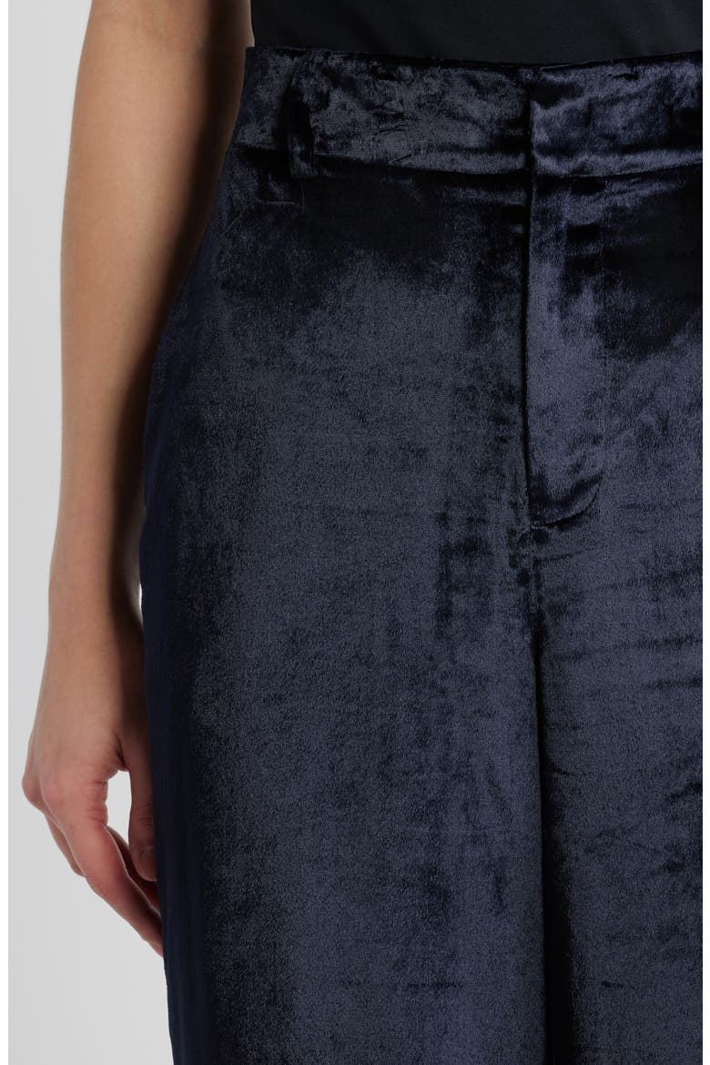 Chateau High Waist Wide Leg Velvet Pants, Alternate, color, MIDNIGHT