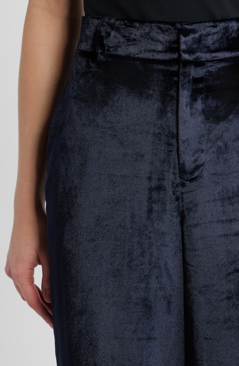 PAIGE Chateau High Waist Wide Leg Velvet Pants, Alternate, color, Midnight