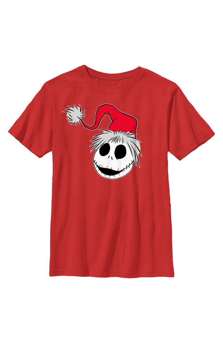 The Nightmare Before Christmas Boy's The Nightmare Before Christmas Jack Santa Hat  Graphic T-Shirt, Main, color, Red