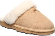 BEARPAW Loki Leopard Print Faux Shearling Lined Suede Slipper