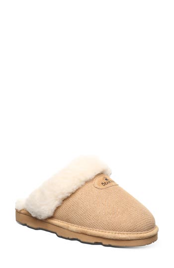 Bearpaw Loki Leopard Print Genuine Shearling Lined Suede Slipper In Brown