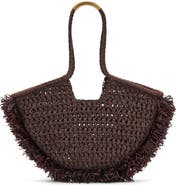 MANGO Natural Fiber Shoulder Bag