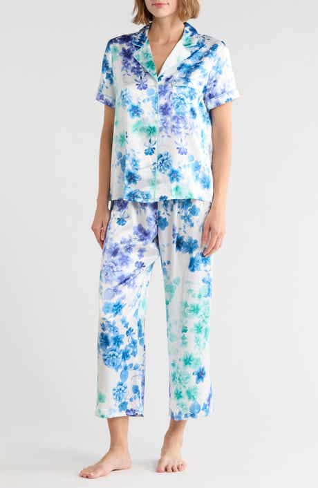 Lucille Satin Crop Long Pajamas