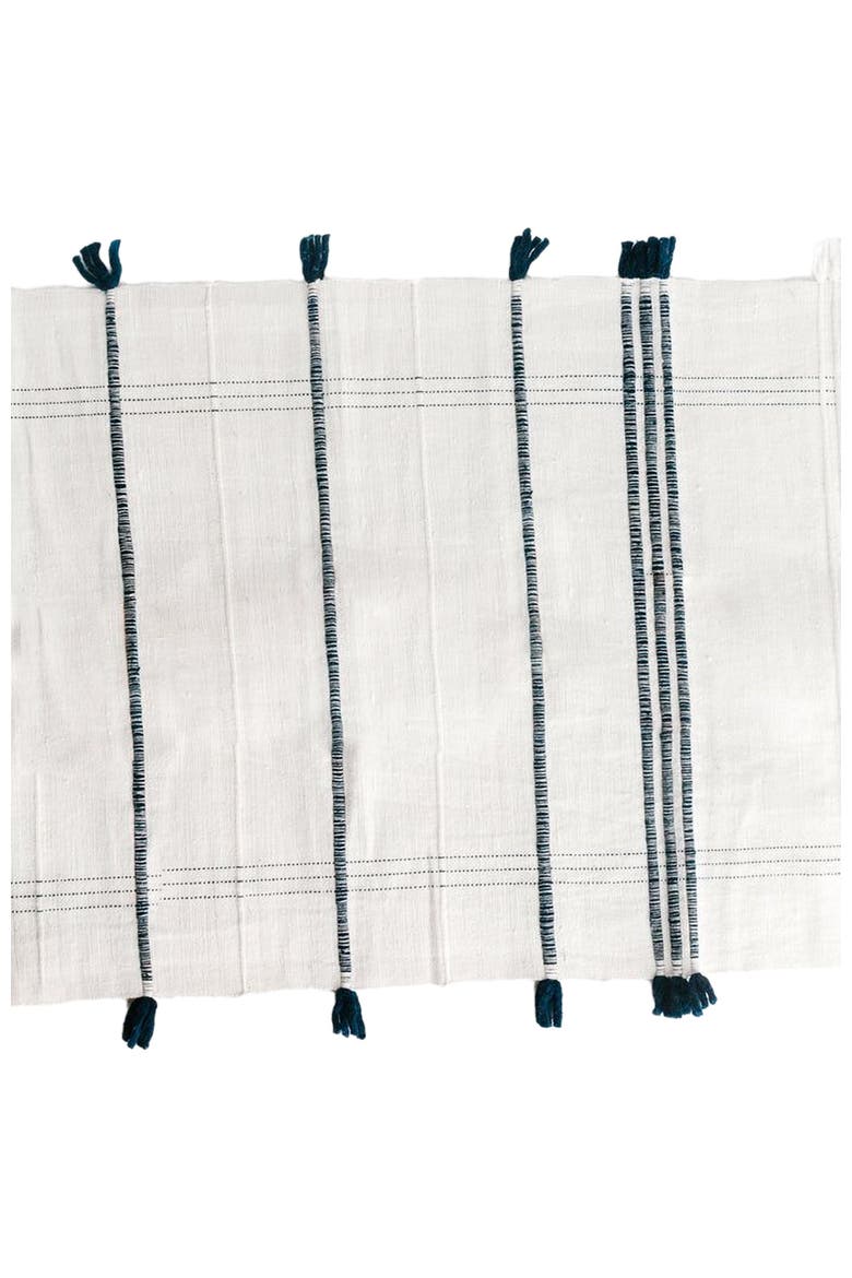 Ribbons Cotton Table Runner, Alternate, color, Navy