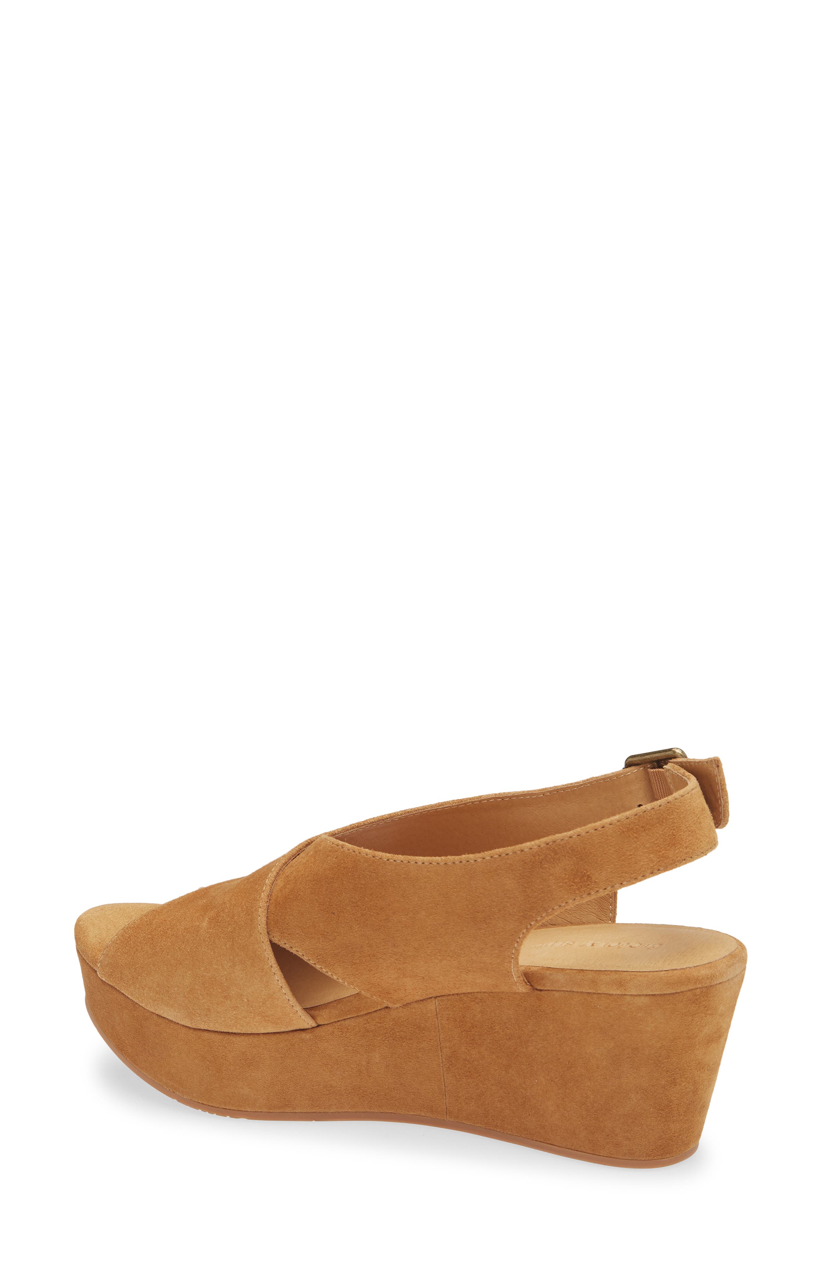 Wim Platform Wedge Sandal, Alternate, color, CAMEL SUEDE