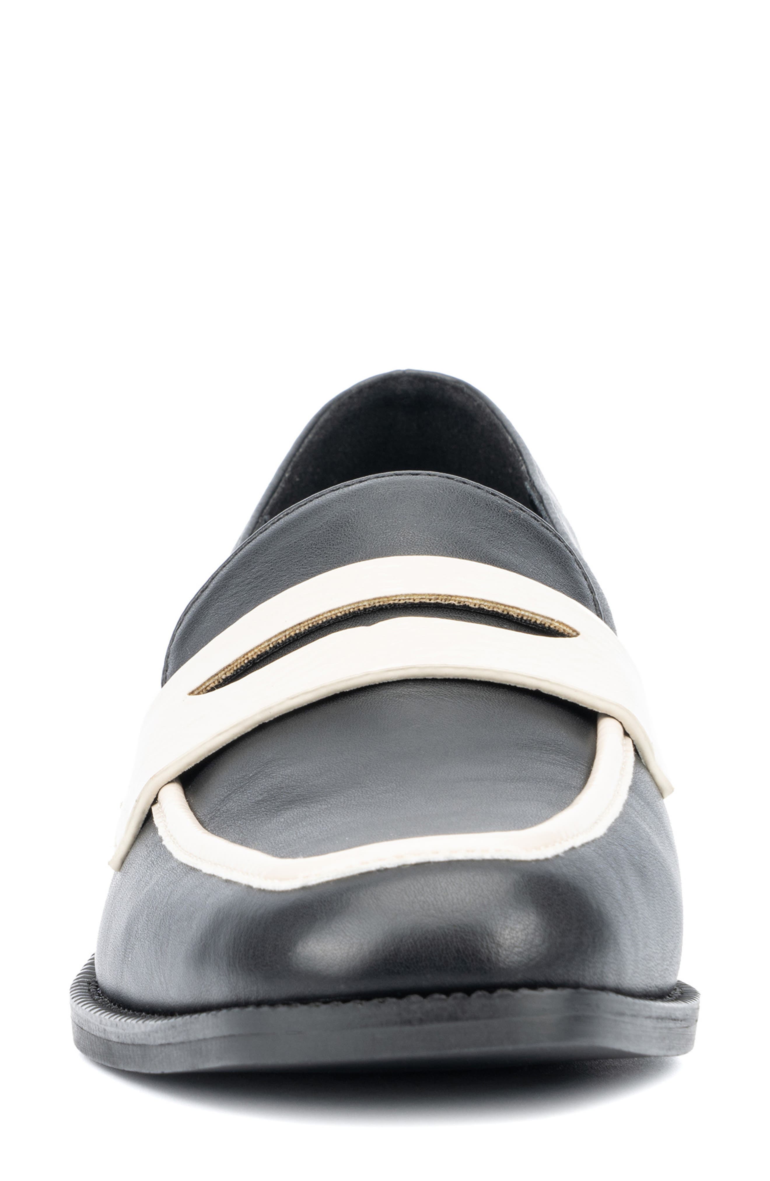 TORGEIS Teagan Penny Loafer, Alternate, color, Black/ White