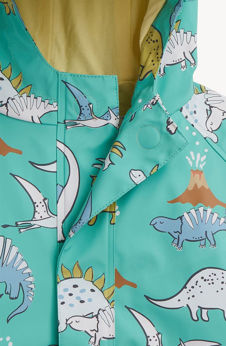 Magnetic Me Kids' Dino Color Changing Water Resistant Hooded Raincoat, Alternate, color, Green