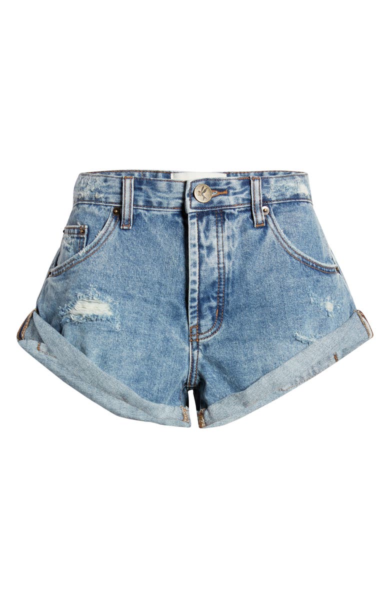 One Teaspoon Bandits Low Rise Roll Cuff Denim Shorts, Alternate, color, 