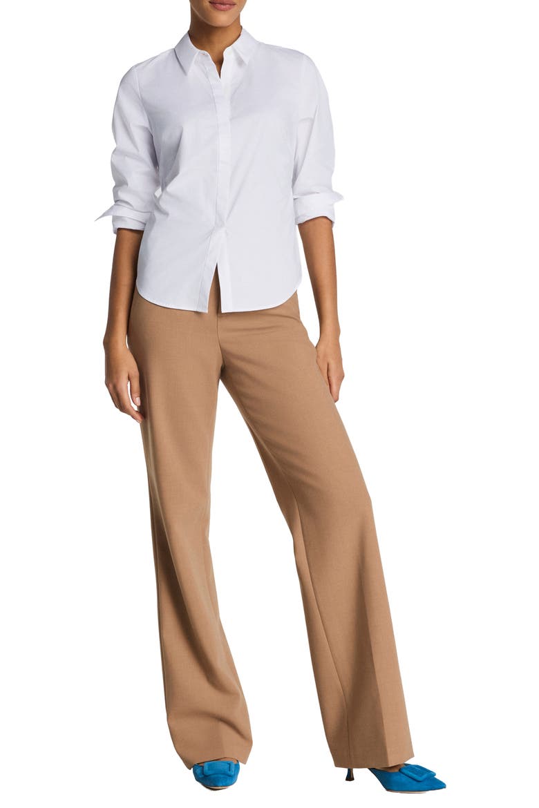 No Gape Button Down Shirt, Alternate, color, CLASSIC WHITE