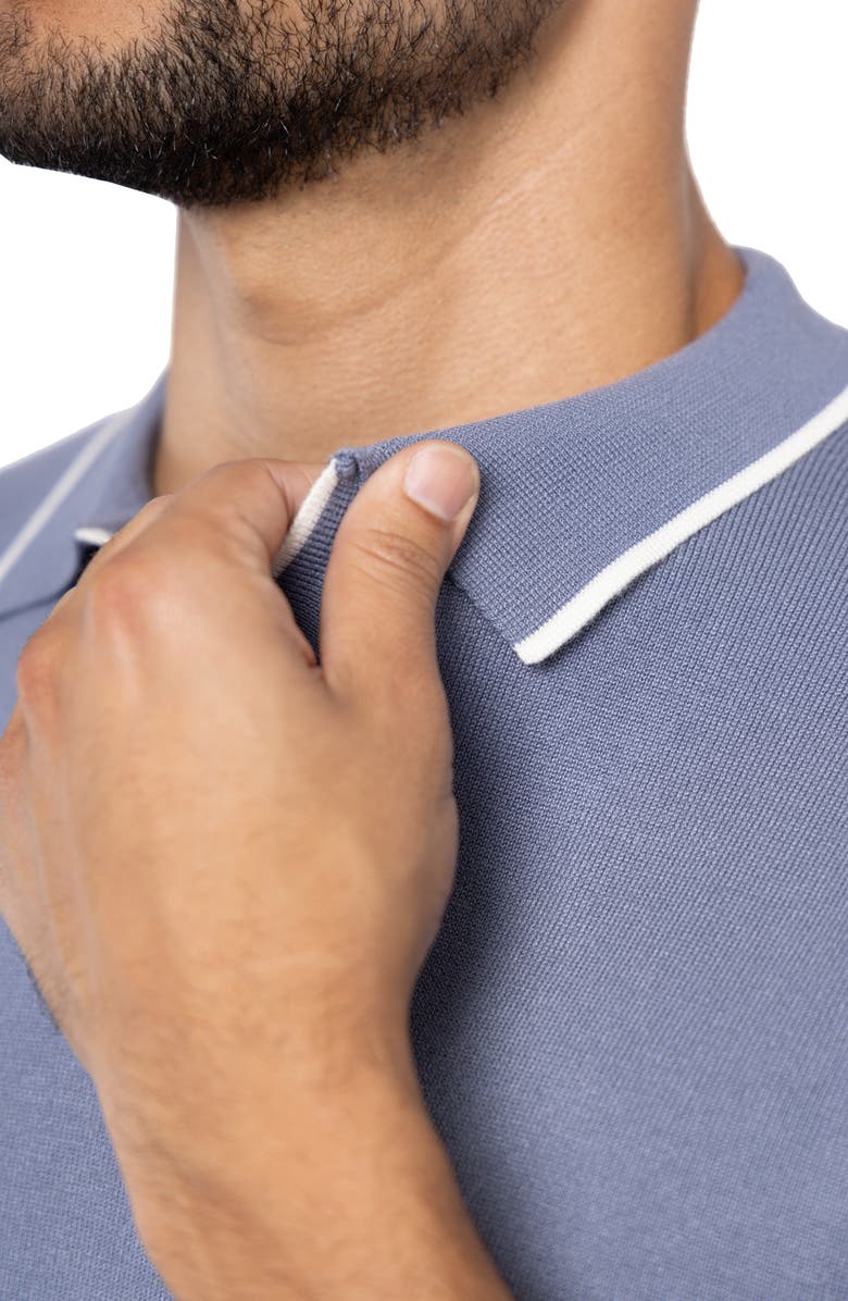 XRAY V-Neck Polo Sweater, Alternate, color, Heather Slate